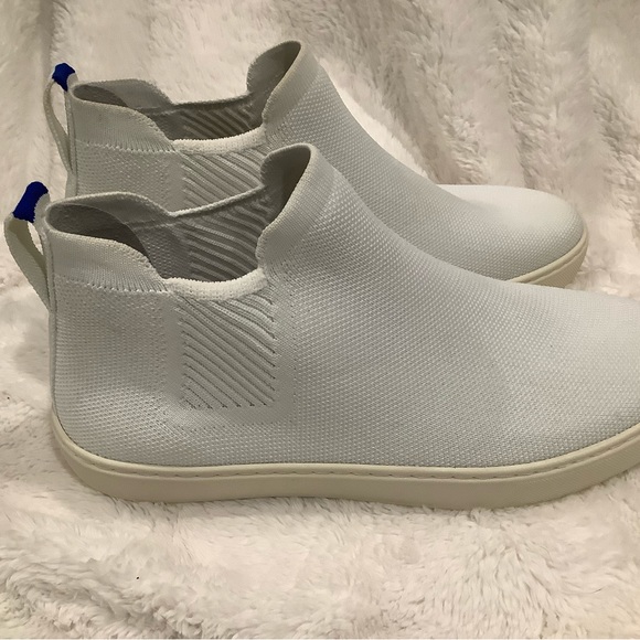 Rothy's The Chelsea Bright White Fabric High Tops Ankle Boots Women’s US 9 EU 40 - Picture 3 of 10